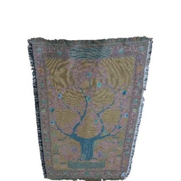 Mohawk Home Family Tree Throw Blanket Tapestry Made in USA 45"x65” - Picture 3 of 5